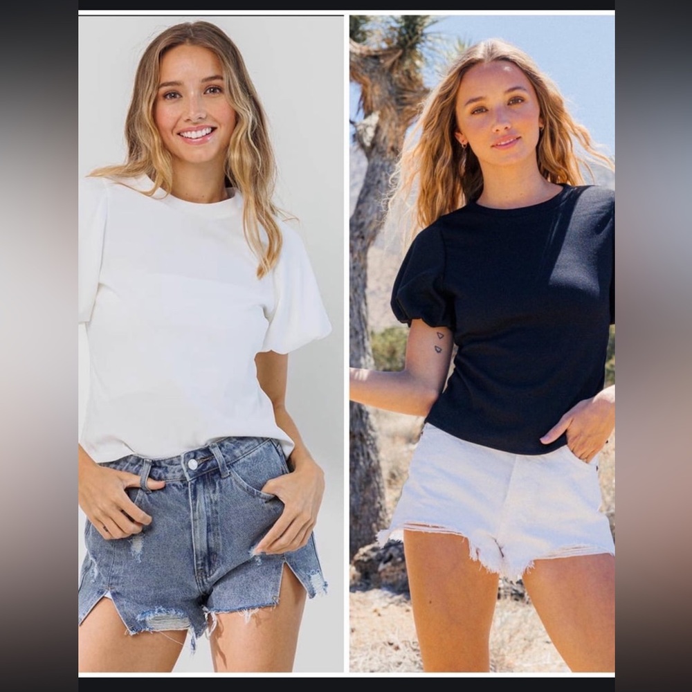Ces Femme White and Black Women's Tops